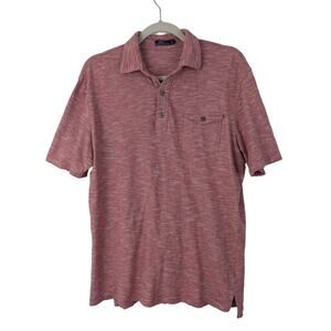 Johnnie O Mens Red Heathered Short Sleeve 100% Cotton Golf Polo Shirt Size M